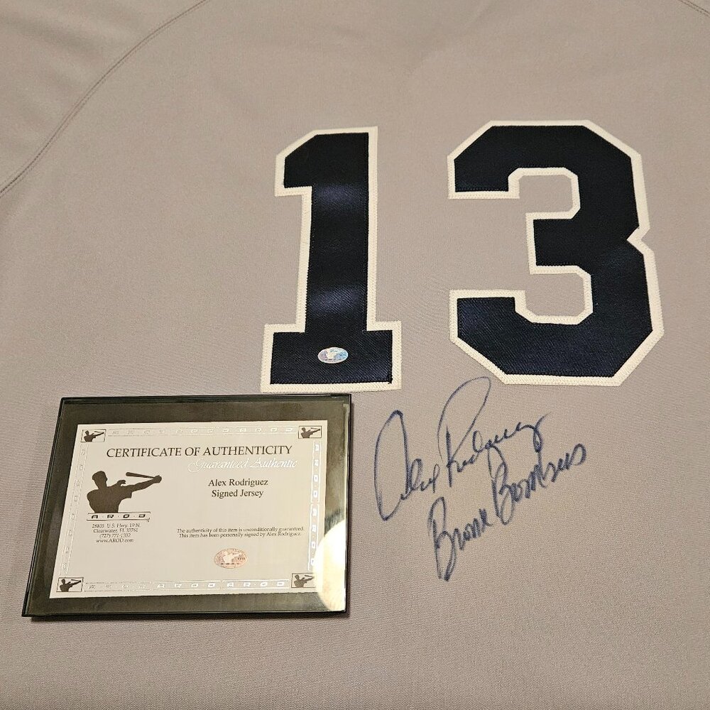 New York Yankees Alex Rodriquez Autographed #13 Gray Jersey - COA Included